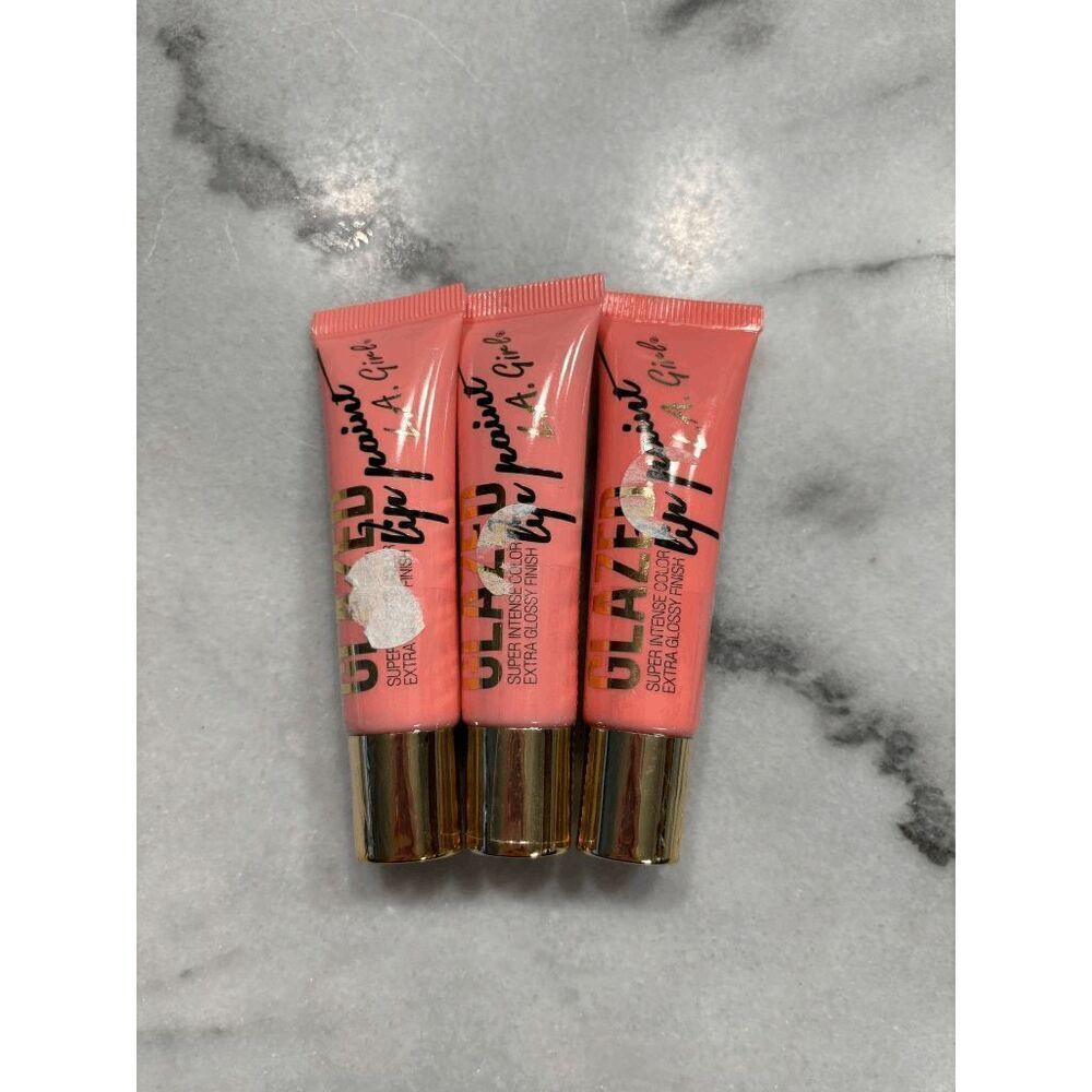 LA Girl Glazed Lip Paint in Peony and Flirt Lot of 3